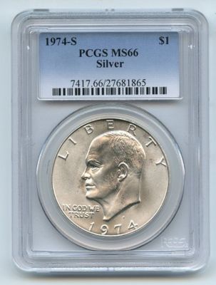 PCGS MS66 1974-S アイゼンハワー銀貨 $1 1974 S $1 Silver Ike Eisenhower Dollar PCGS MS66 | eBay