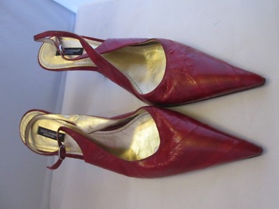Escarpins Dolce & Gabbana En Cuir Rouge - Pointure 39.5, Occasion Très Bon état
