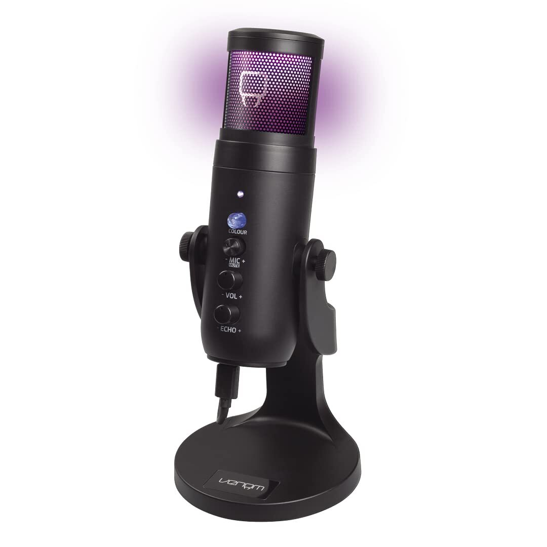 Venom USB Cardioid Streaming Microphone with LED Light Me (Not Machine Spacific)