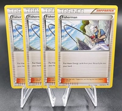 4x Pokemon TCG Fisherman (136/187) Trainer Supporter XY BREAKthrough Playset