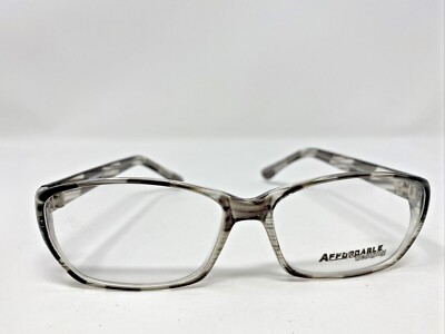 Affordable Designs Eyeglasses Frames 56-17-140 Clarion Gray Full Rim UL11