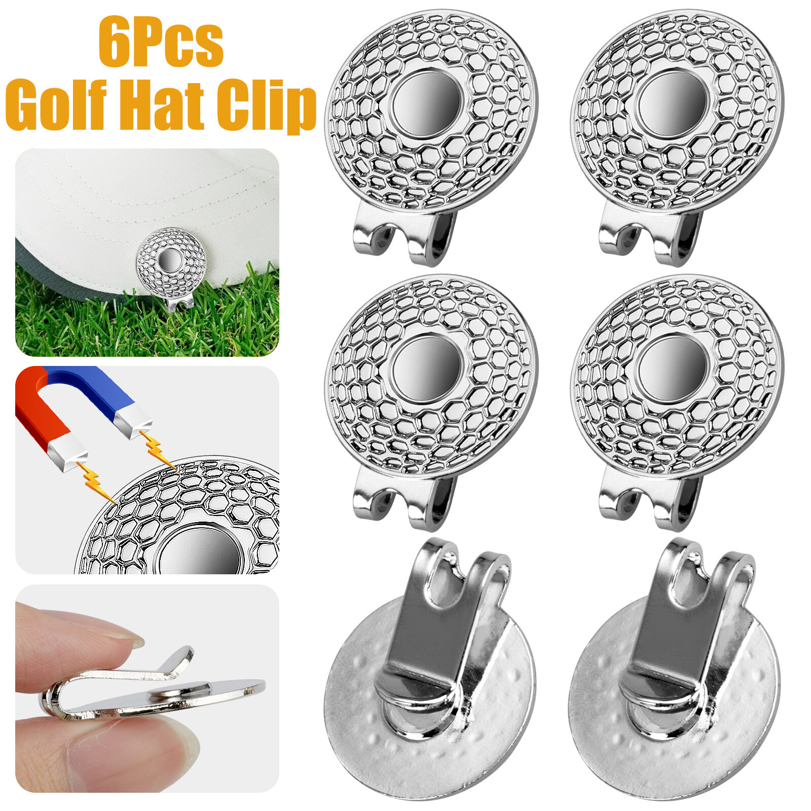 Hat Clip For Ball Marker Cap Fastener Tool Quick Ship Silver