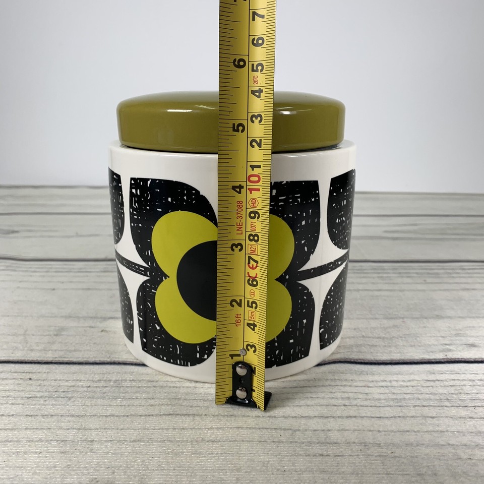 Orla Kiely Storage Jar Canister, Ceramic. Scribble Square Flower Design