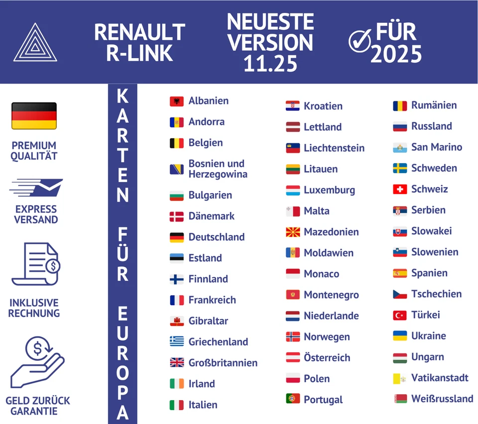 NEU FÜR 2025 RENAULT R-LINK EVOLUTION 11.25 SD KARTE EUROPA LAGUNA MEGANE SCENIC - Bild 3 von 4