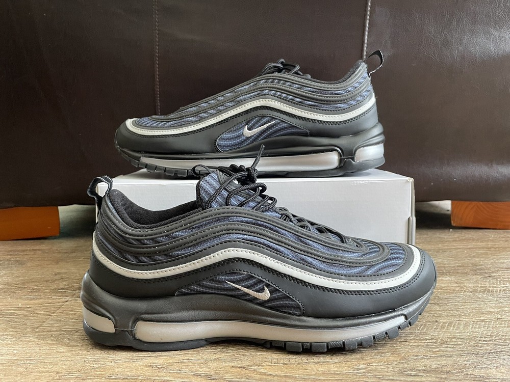 Nike Air Max 97 ID Custom Black Silver Blue Mens Size 10.5 DJ3181-991