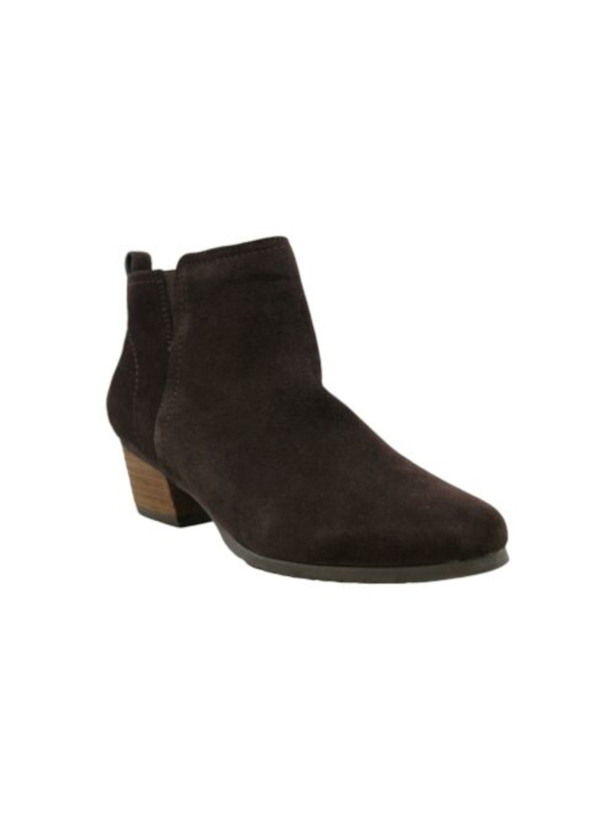 AQUA COLLEGE Womens Brown Flex Back Isla Toe Block Heel Leather Booties 8 M