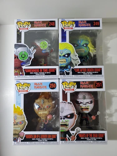 Lot Of (4) Funko Pop! Rocks Iron Maiden Eddie Vinyl Figures 248 249 250 251