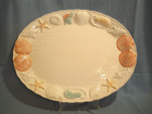 Vintage SEA CATCH Collection Large Oval Serving Platter Japan Himark Shell Ocean