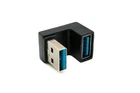 USB 3.0 Type A Plug Adapter U Turn 180° Angle Cable Black
