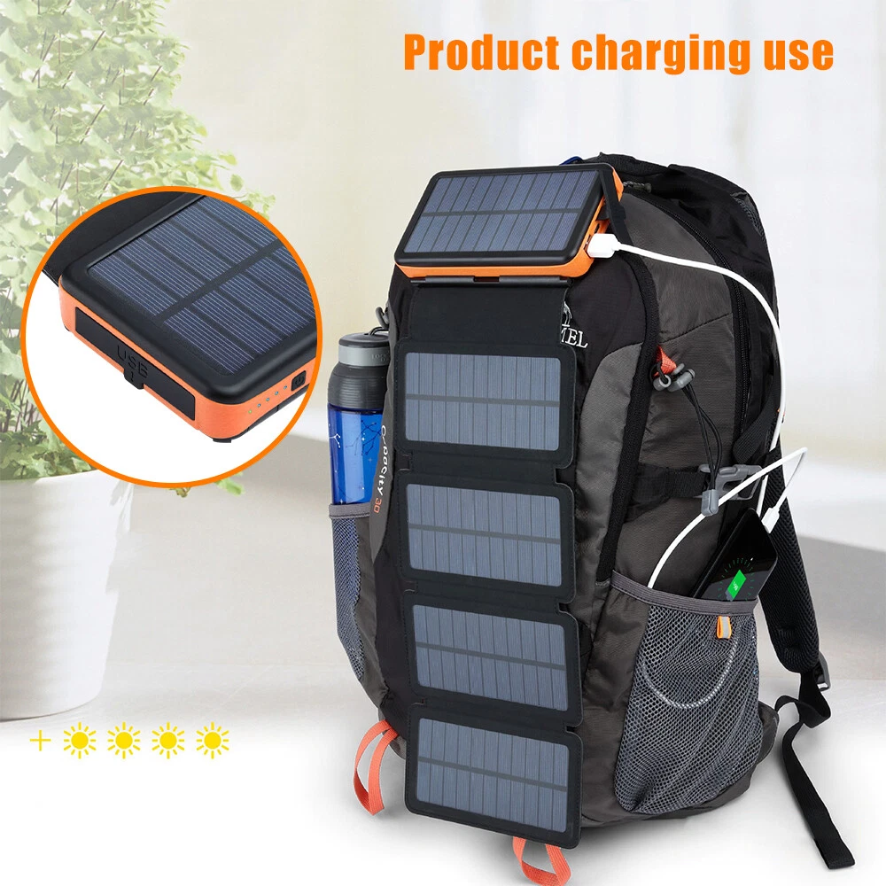 46800mAh Portable 6 Solar Panel Folding Power Bank Outdoor Camping Phone Charger image 11
