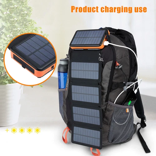 46800mAh Portable 6 Solar Panel Folding Power Bank Outdoor Camping Phone Charger image 11