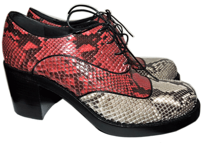 $1500 Miu Miu By Prada Oxford Platform Python Loafers Shoes 39.5