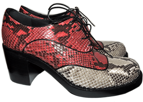 $1500 Miu Miu By Prada Oxford Platform Python Loafers  Shoes  39.5 Moccasins - Picture 1 of 6