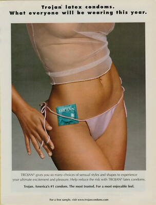 2003 Trojan Condoms Styles Shapes Americas #1 Enjoyable Feel Vintage Print Ad