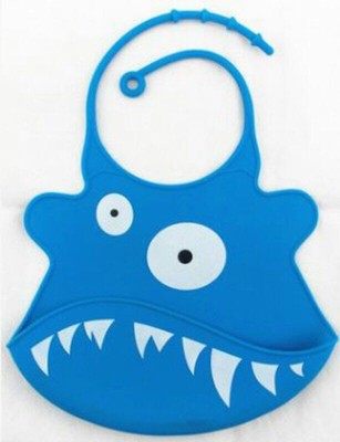 Soft Baby Bib - 2 Pack; Easy to clean, Comfortable Silicone (Blue & yellow) 