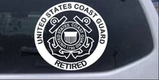 United States Coast Guard Retired Car or Truck Window Laptop Decal Sticker