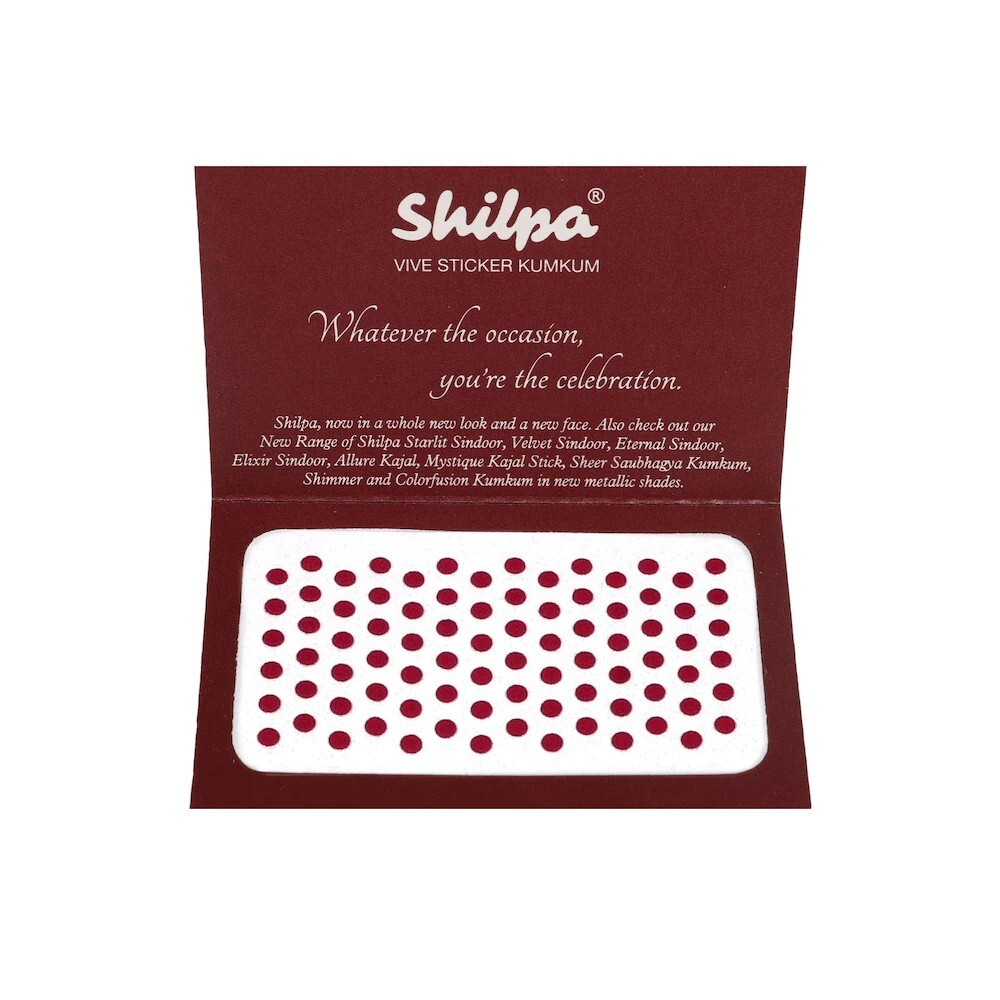 Shilpa Vive Sticker Kumkum Bindi (Contains 300 Bindis (Size 08