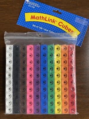 MathLink Cubes -Learning Resources 100 2cm Connecting Cubes, 10