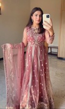 New Latest Pink Faux Georgette Salwar Kameez With Dupatta For Engagement