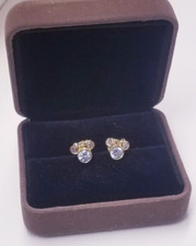 Children's Minnie Mouse Cubic Zirconia Stud Earrings 14K Yellow Gold