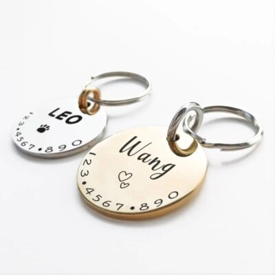 Halsband Wunschgravur ID TAG Erkennungsmarke Personalisiert Hund Katze Haustier