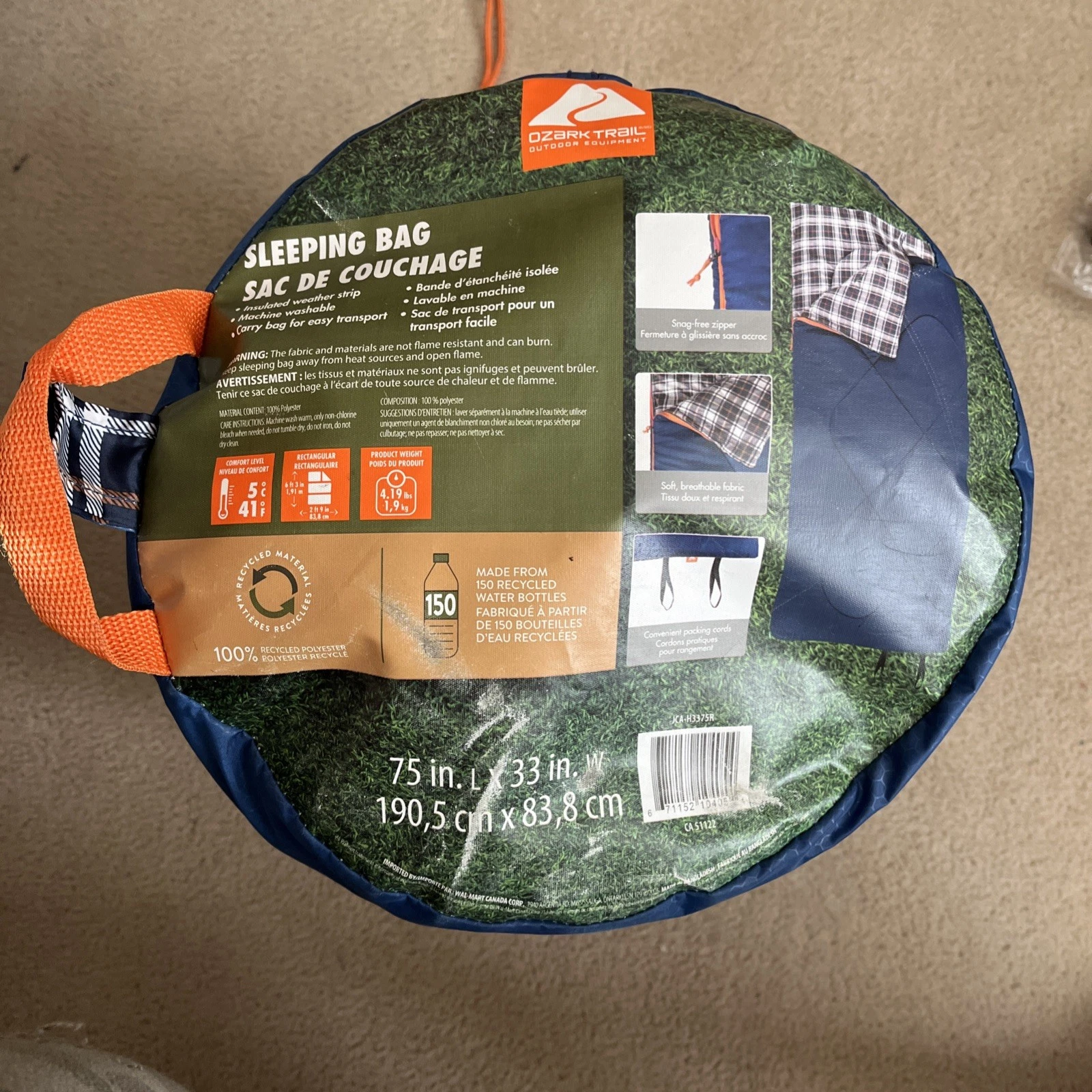 ozark trail sleeping bag 75inX33In Please Look In Description For Some Details
Opens in a new window