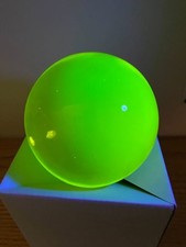 Uranium Glass Round Crystal Ball or Sphere 100mm or almost 4 inches across