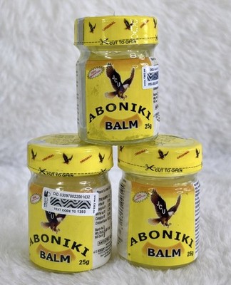Original Aboniki Balm 25g x 3 for Arthritis,Asthma,Bronchitis,Rheumatism,Cold.