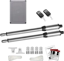 New Automatic Dual Gate Opener Set With Remotes Swing Gates 440Lbs. 12Ft Per Arm