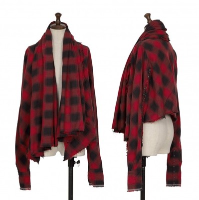 L.G.B Stole Collar Design Checker Shirt Cardigan Size 1(K-134232)