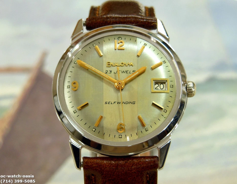 Bulova 1967 vintage 23 joyas automático, esfera impresionante, reparado y garantía Foto 2 de 4