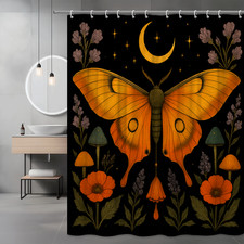 Colorful Butterfly Shower Curtain with Floral Design - Perfect for Kids Room