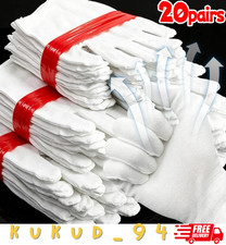 12 Pairs XL+ White Cotton Inspection Gloves – Soft Jewelry Coin Work Gloves