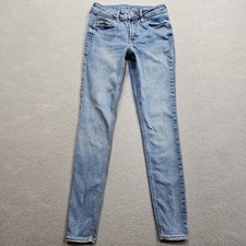 Old Navy Jeans Womens 00 Blue Light Wash Rockstar Super Skinny Stretch 24x27