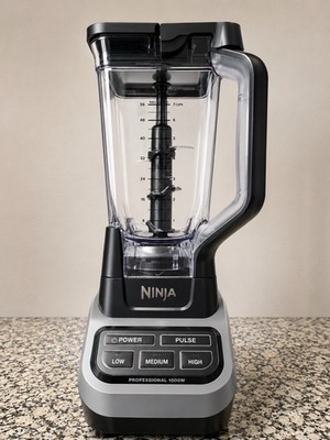 Ninja Professional 1000W Blender 64 oz Pitcher, Lid & Blades Pulse Black/Silver