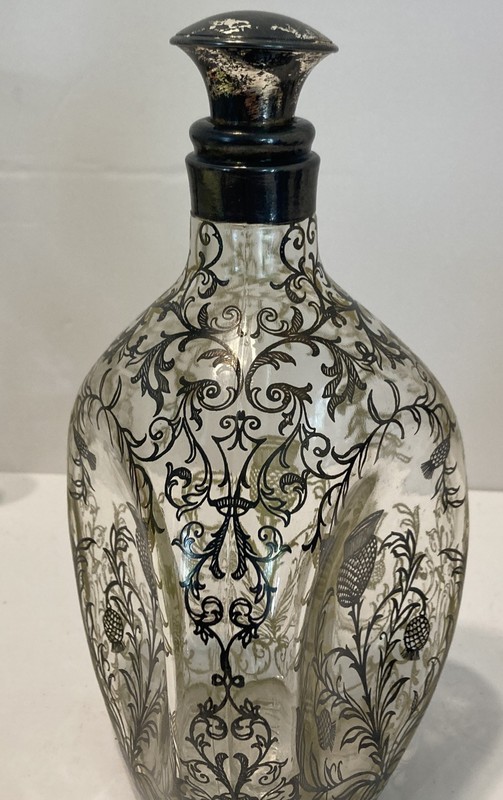 Art Deco 950  Silver Design  Pinched Haig-Haigs Whisky Decanter Rare Design
