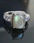925 STS Stamped: Sterling Silver, Labradorite+Tanzanite Colored Gemstones Ring — photo 5