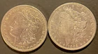MORGAN SILVER DOLLARS, ESTATE SALE, COLLECTABLE, AU, 1889 AND 1902