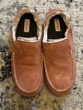 Olukai Nohea Slipper Shoe Women's Size 11 Nubuck Cedarwood Shearling Worn Once 