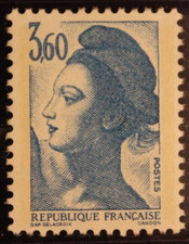 Timbre Liberté de GANDON - Delacroix 3,60 bleu - YT 2485 - Neuf** - 1987