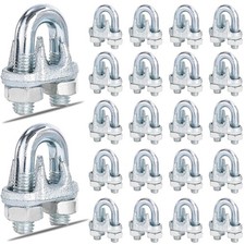 30PCS 5/16" M8 Zinc-Plated Wire Rope Clamps &ndash; Heavy Duty U-Bolt Cable Clip