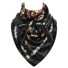 Boho Wild Rag Silk Feel Western Neckerchief with Paisley Cowgirl Scarves Wild...