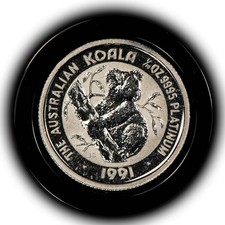 1991 Australia 1/10 oz Platinum Koala Coin - Encased - SKU-G6404 1957.00 per troy oz
