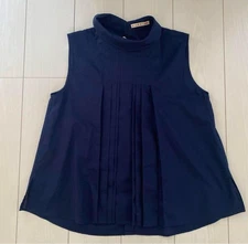 UNIQLOxMarni Sleeveless Tuck Blouse Navy Used Good Condition