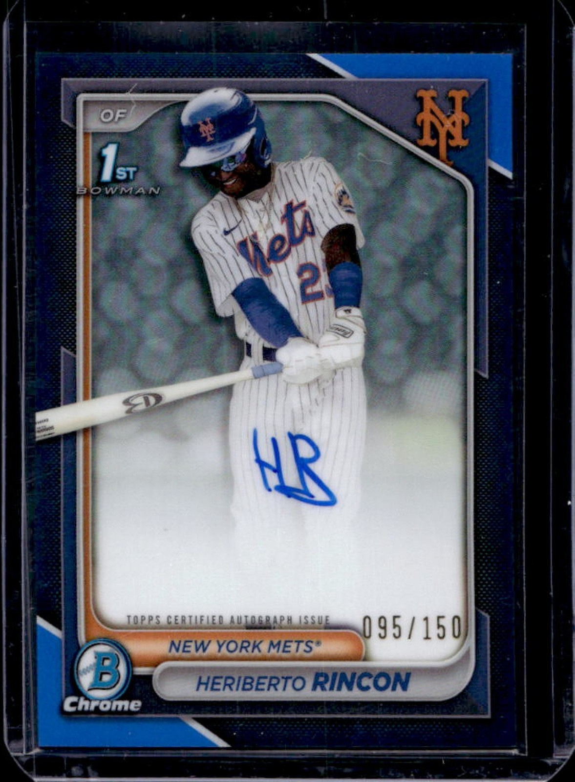 2024 Bowman Chrome Heriberto Rincon Auto Blue Refractor 1st #95/150