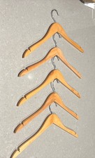 Lot of 5 Vintage Quality Wood Clothes Hangers No Markings/advertisements