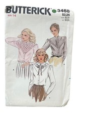 BUTTERICK 3468 Misses Blouse Pattern Size 14 Ruffle Collar 1970s Uncut FF