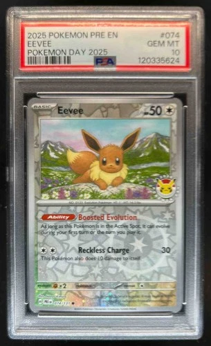2025 Pokemon Prismatic Evolutions Eevee Reverse Holo #074/131 PSA 10