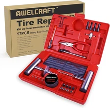 57Pcs Tire Repair Plug Kit For Tubeless Tires Heavy Duty Tool Set