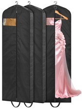 MISSLO Wedding Dress Garment Bag 3-Pack Waterproof Travel Gown Storage Long D...